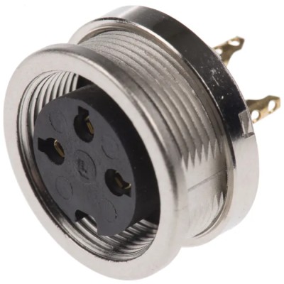 Lumberg 3 Pole Straight M16 DIN Socket Panel Mount Female 5A 250V AC IP68 0304 03