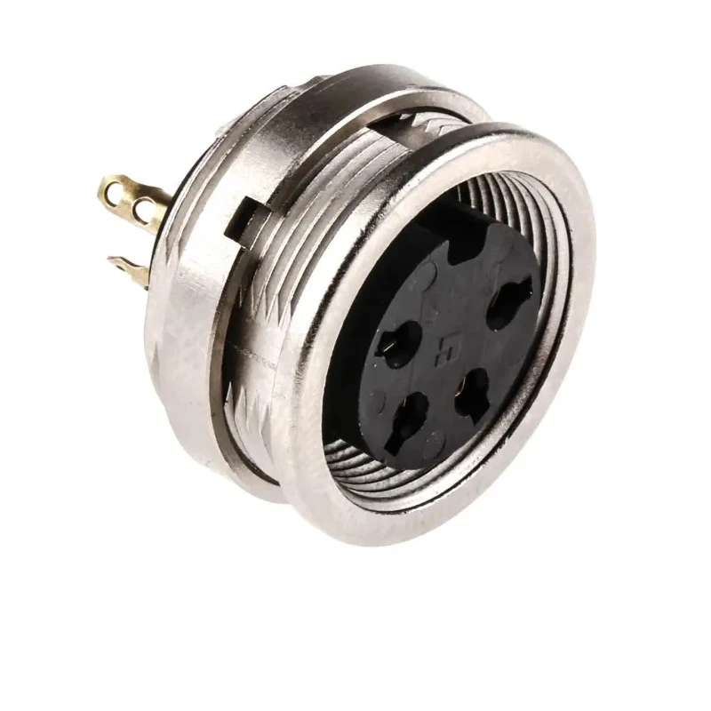 Lumberg 304 4 Pole Straight Standard DIN Socket 250V AC 5A IP68 Threaded Panel Mount Female 0304 04