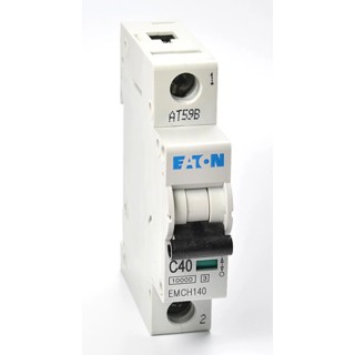 Eaton MEM Shield Miniature Circuit Breaker 1-Pole 40A Type C 240V AC 48V DC 10kA Breaking Capacity EMCH140 EMCH140