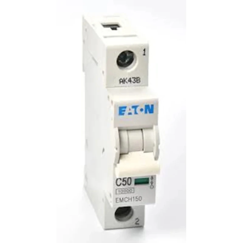 Eaton MEM Shield EMCH Miniature Circuit Breaker 1-Pole 50A Type C 240V AC 48V DC 10kA Breaking Capacity EMCH150 EMCH150
