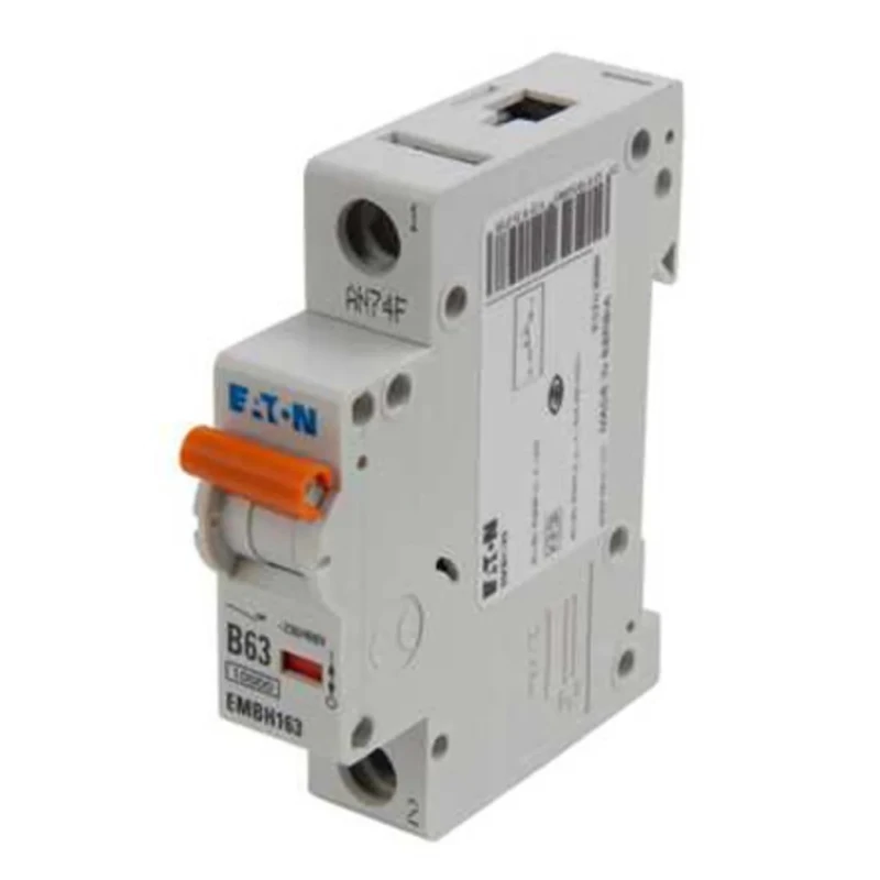 Eaton MEM Shield Miniature Circuit Breaker, 1-Pole, 63A Current Rating, Type C Tripping, 240V AC, 48V DC, 10 EMCH163 EMCH163