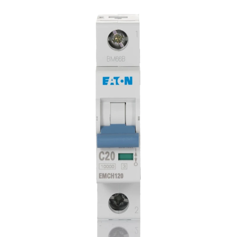 Eaton MEM Shield Miniature Circuit Breaker, 1-Pole, 20A, Type C, 240V AC, 48V DC, 10 kA Breaking Capacity EMCH120 EMCH120