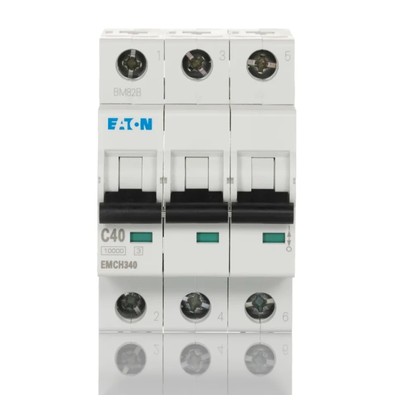 Eaton MEM Shield Miniature Circuit Breaker, 3-Pole, 40A, Type C, 240V AC, 48V DC, 10kA Breaking Capacity EMCH340