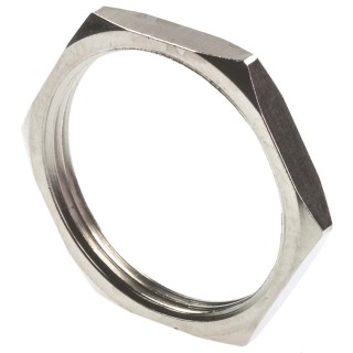 Lumberg Connector Nut for Use with Chassis Plugs and Sockets Brass Nickel Finish Thread Size M18 0384