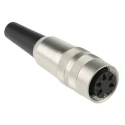 Lumberg 5 Pole Straight M16 DIN Socket Female, Screw-On Solder Termination, 5A 250V AC, Zinc Alloy Housing KV 50/6