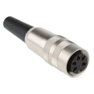 Lumberg 5 Pole Straight M16 DIN Socket Female, Screw-On Solder Termination, 5A 250V AC, Zinc Alloy Housing KV 50/6