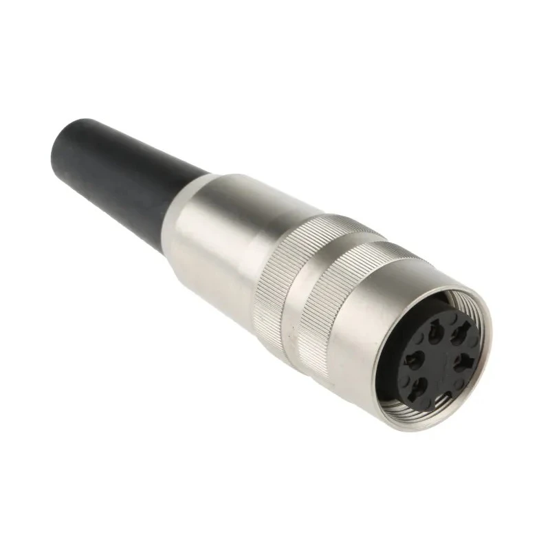 Lumberg 5 Pole Straight M16 DIN Socket Female, Screw-On Solder Termination, 5A 250V AC, Zinc Alloy Housing KV 50/6