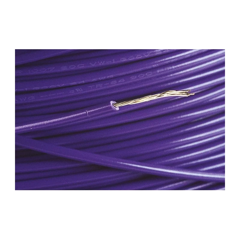 Alpha Wire Hookup Wire PVC Series Purple Jacket, 24 AWG, 7/0.20 mm Strands, 1.42 mm OD, 300 V, Flame Retardant 3050 VI001