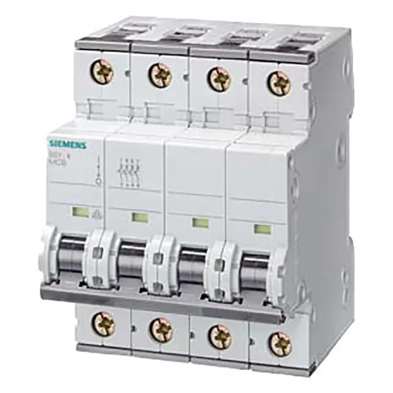 Siemens SENTRON Miniature Circuit Breaker, 4-Pole, 10A, Type B, 400V AC, 72V DC, 10 kA Breaking Capacity 5SY4410-6