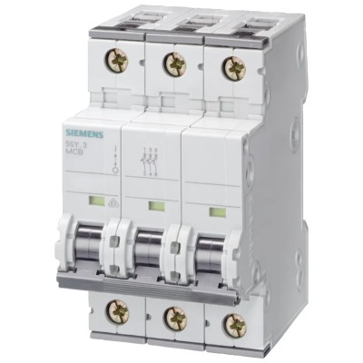 Siemens SENTRON Miniature Circuit Breaker, 3-Pole, 50A, Type C, 400V AC, 60V DC, 10 kA Breaking Capacity 5SY4350-7
