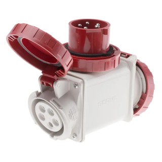 Scame Industrial Power Connector Adapter 16A 415V Red IP66 Straight ADAPTO IP66