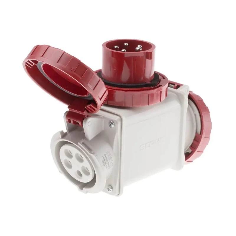 Scame Industrial Power Connector Adapter 16A 415V Red IP66 Straight ADAPTO IP66