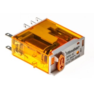 Finder Power Relay DPDT 230V AC Coil Voltage 8A Switching Current Silver Alloy Contacts 46.52.8.230.0040