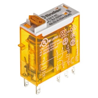 Finder 24V AC Coil Power Relay, DPDT Contact Configuration, 8A Switching Current, 2kVA Switching Power 46.52.8.024.0040