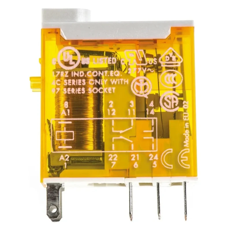 Finder 24V AC Coil Power Relay, DPDT Contact Configuration, 8A Switching Current, 2kVA Switching Power 46.52.8.024.0040
