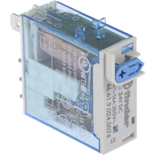 Finder Power Relay 24V DC Coil 16A Switching Current SPDT Contact Configuration 46 Series Model 46.61.9.024.0074