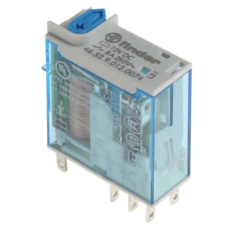 Finder PCB Power Relay 12V DC Coil 8A Switching Current DPDT 46.52.9.012.0074