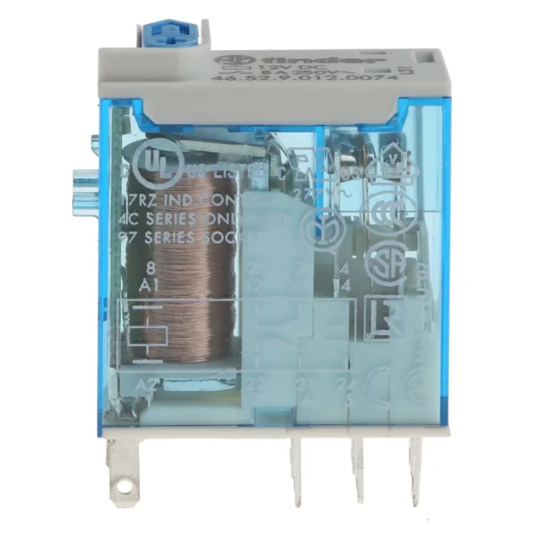 Finder PCB Power Relay 12V DC Coil 8A Switching Current DPDT 46.52.9.012.0074