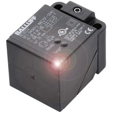 BALLUFF Block Inductive Proximity Sensor M12 x 1, PNP Output, 30V Supply, 15 mm Detection Range BES Q40KFU-PAC15A-S04G