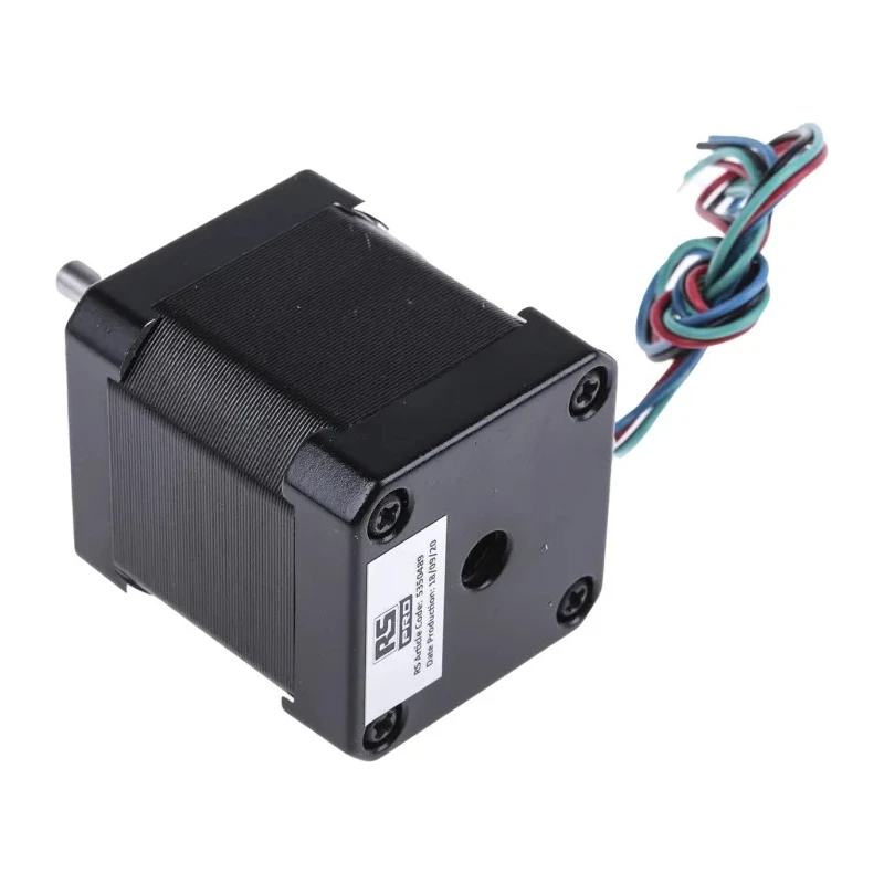 RS PRO Hybrid Stepper Motor 2.8V, 0.44Nm Holding Torque, 1.8° Step Angle, 42.3 x 42.3 mm Frame, 5 mm Shaft 535-0489