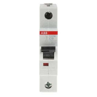 ABB System Pro M Compact Miniature Circuit Breaker, 1-Pole, 10A Current Rating, Type C Tripping 2CDS271001R0104 S201M-C10