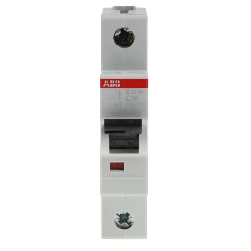ABB System Pro M Compact Miniature Circuit Breaker, 1-Pole, 16A, Type C, 253V AC, 72V DC, 10kA 2CDS271001R0164 S201M-C16