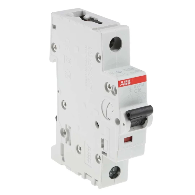 ABB System Pro M Compact Miniature Circuit Breaker, 1-Pole, 16A, Type C, 253V AC, 72V DC, 10kA 2CDS271001R0164 S201M-C16