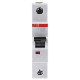 ABB Miniature Circuit Breaker System Pro M Compact, 1-Pole, 20A, Type C, 253V AC, 72V DC, 10kA 2CDS271001R0204 S201M-C20