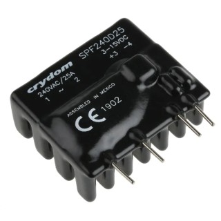 Crydom DRA1 Series Solid State Relay, PCB Mount, 25 A Load Current, 280 Vrms Load Voltage, 3-15V Control 