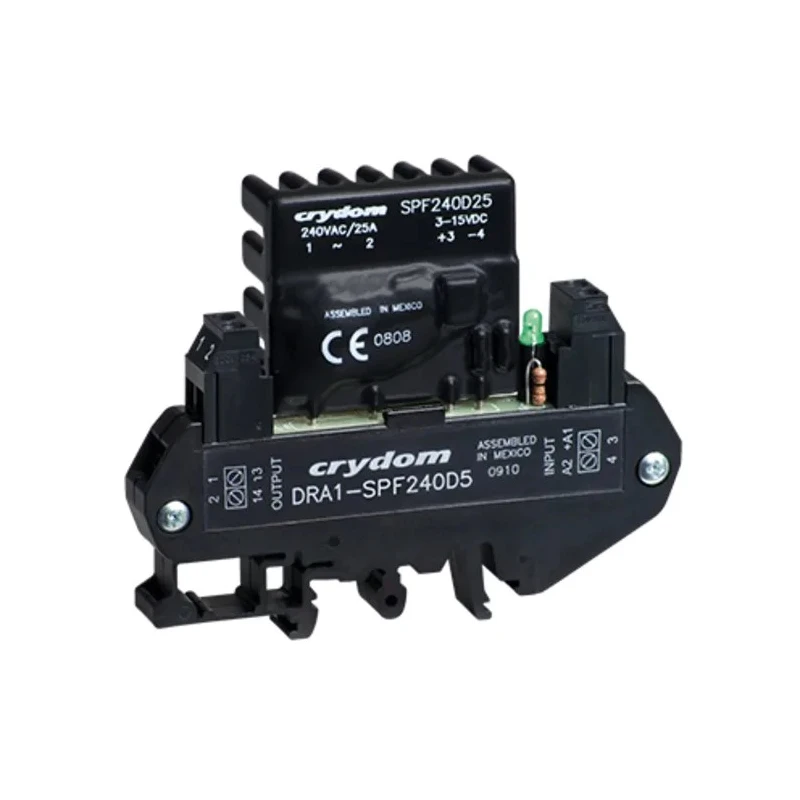 Crydom DRA1 Series Solid State Relay, PCB Mount, 25 A Load Current, 280 Vrms Load Voltage, 3-15V Control 