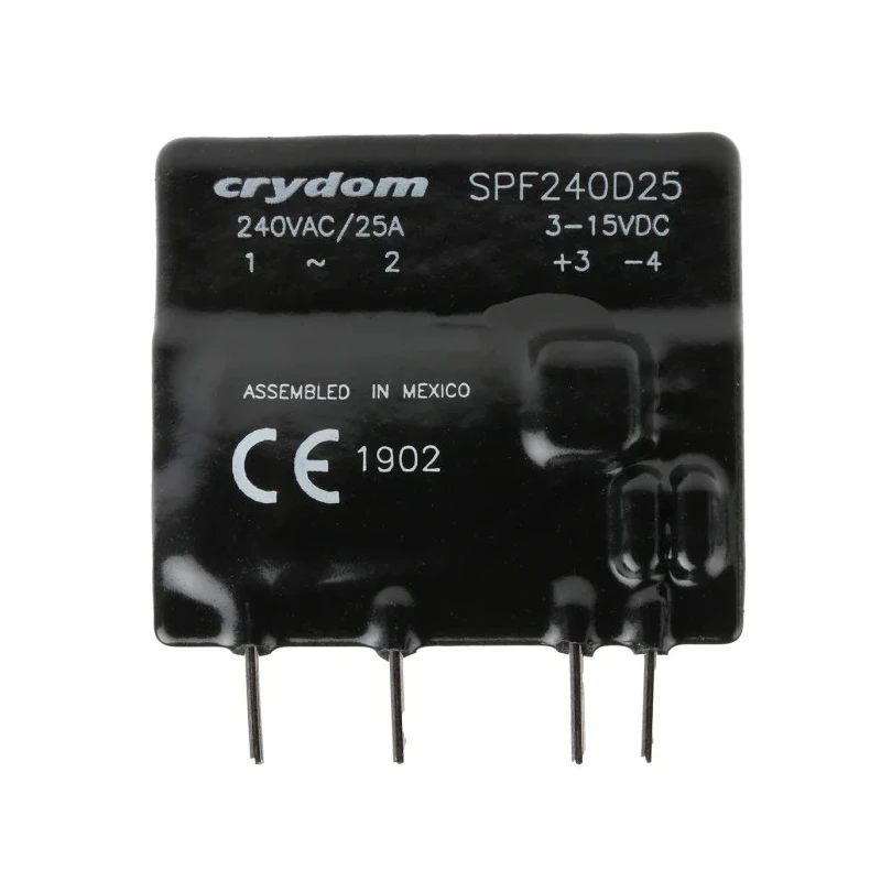 Crydom DRA1 Series Solid State Relay, PCB Mount, 25 A Load Current, 280 Vrms Load Voltage, 3-15V Control 