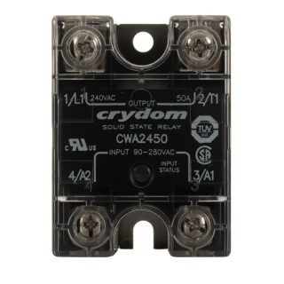 Crydom CW Series Solid State Relay, 50 A Load Current, Panel Mount, 280 Vrms Load Voltage, 280 Vrms Control Voltage CWA2450
