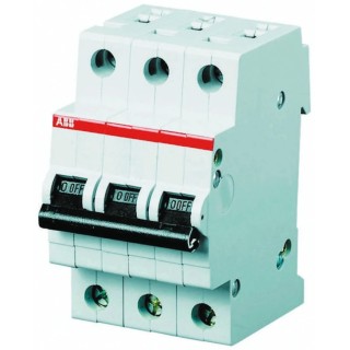 ABB System Pro M Compact S200M Miniature Circuit Breaker, 3-Pole, 1A, Type C, 440V AC, 12V DC, 10 2CDS273001R0014 S203M-C1