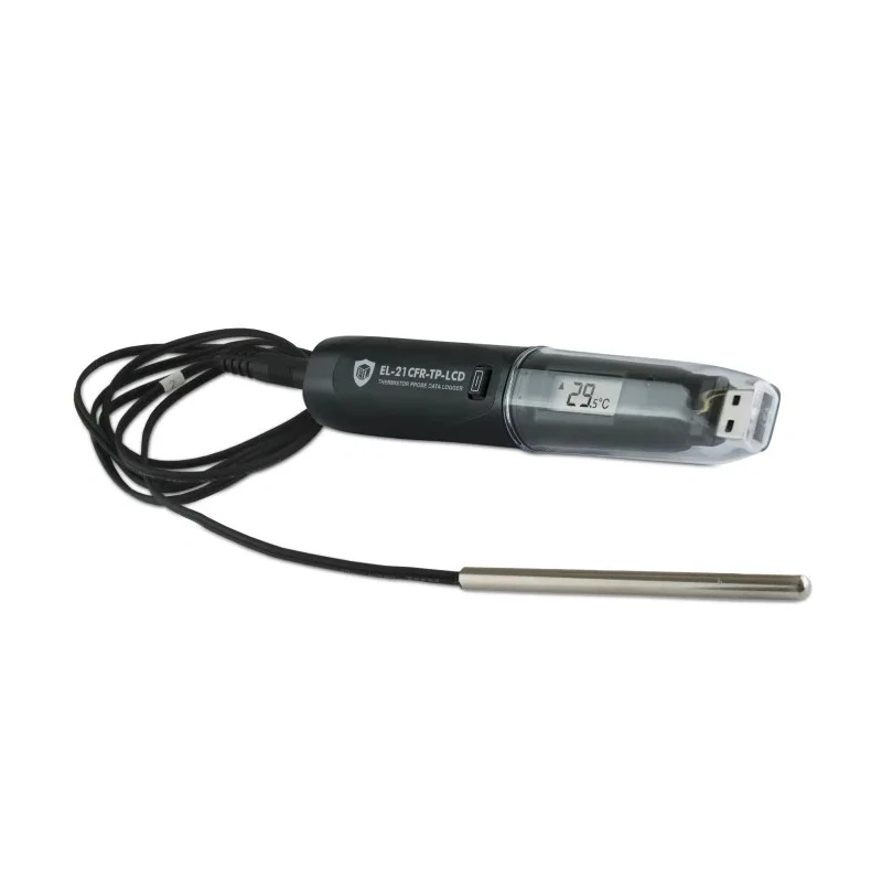 Lascar 21CFR Compliant High Accuracy USB Thermistor Probe Temperature Data Logger EL-21CFR-TP-LCD+