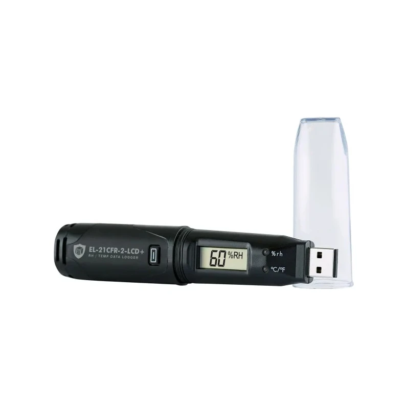 Lascar High Accuracy Temperature & Humidity Data Logger USB Interface 1 Channel IP67 EL-21CFR-2-LCD+