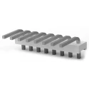TE Connectivity MTA-156 Series Right Angle Through Hole Pin Header, 8 Contacts, 3.96 mm Pitch, 1 Row, Unshrouded 640385-8