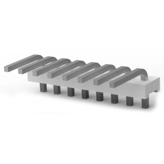 TE Connectivity MTA-156 Series Right Angle Through Hole Pin Header, 8 Contacts, 3.96 mm Pitch, 1 Row, Unshrouded 640385-8