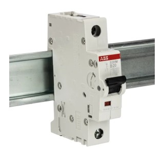 ABB System Pro M Compact Miniature Circuit Breaker, 1-Pole, 20A, Type B, 253V AC, 72V DC, 10kA 2CDS271001R0205 S201M-B20