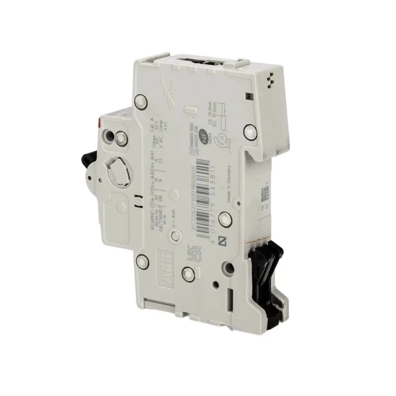 ABB System Pro M Compact Miniature Circuit Breaker, 1-Pole, 50A, Type B, 253V AC, 72V DC, 10kA 2CDS271001R0505 S201M-B50