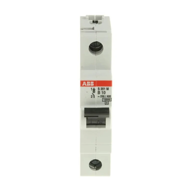 ABB System Pro M Compact Miniature Circuit Breaker, 1-Pole, 10A, Type B, 253V AC, 72V DC, 10kA 2CDS271001R0105 S201M-B10