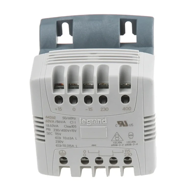 Legrand 63 VA DIN Rail Transformer, 230 to 400 V ac Primary, 230 V ac Secondary, IEC/EN 61558-2-4, IEC/EN 61558-2-2 0 442 62