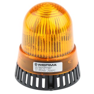 Werma 420 Series Clear Sounder-Beacon Combination LED IP65 24V AC/DC Multi-Tone 100 dB 8 Tones 420.320.75