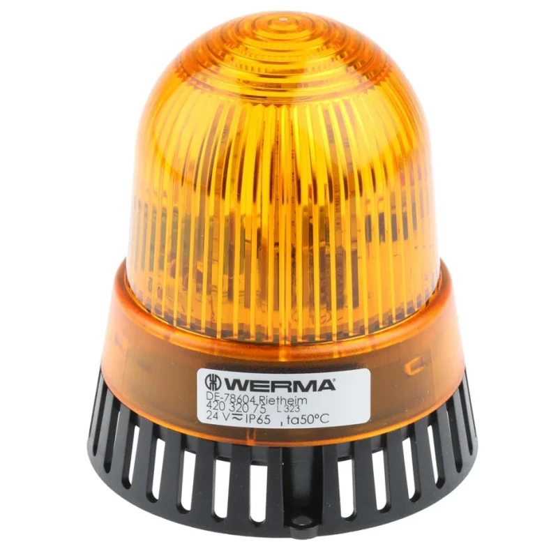 Werma 420 Series Clear Sounder-Beacon Combination LED IP65 24V AC/DC Multi-Tone 100 dB 8 Tones 420.320.75