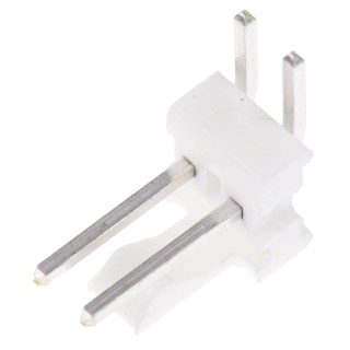 TE Connectivity MTA-100 Series Right Angle Through Hole Pin Header 2 Contact, 2.54 mm Pitch, 1 Row Unshrouded 640457-2