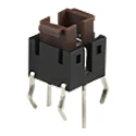 TE Connectivity Brown Illuminated Tactile Switch Rectangular Actuator 2.2 mm SPST 50mA 12 V DC Through Hole FSMIJ62AR04