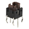 TE Connectivity Brown Illuminated Tactile Switch Rectangular Actuator 2.2 mm SPST 50mA 12 V DC Through Hole FSMIJ62AR04