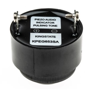 RS Pro 80 dB Panel Mount Slow Pulse Internal 33 mm Piezo Buzzer Component 6 V dc Min 28V dc Max 5358499P
