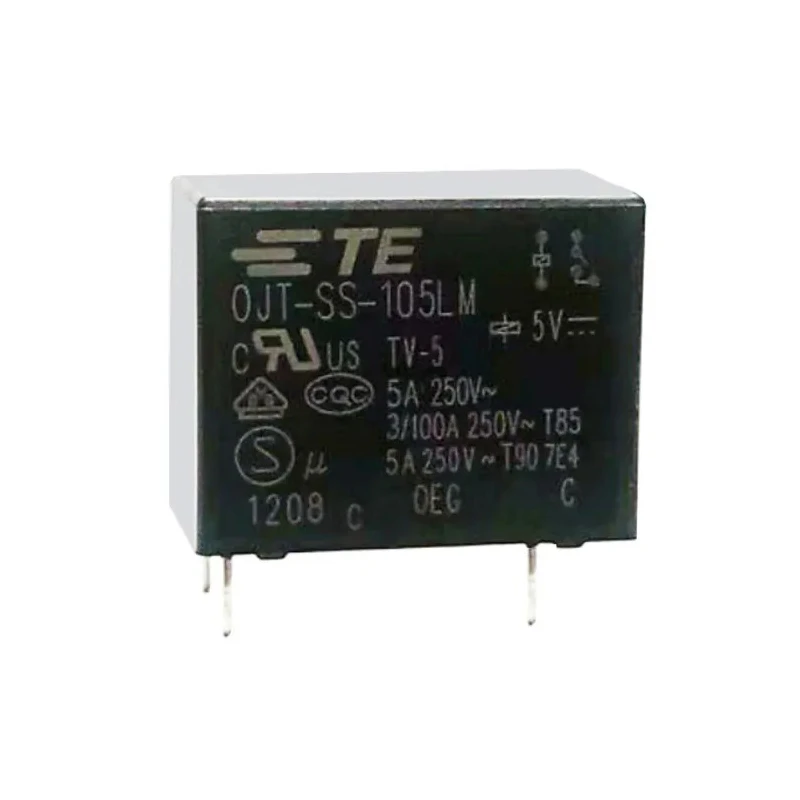 TE Connectivity PCB Power Relay 5V dc Coil, 5A Switching Current, SPST OJT-SS-105LM,000