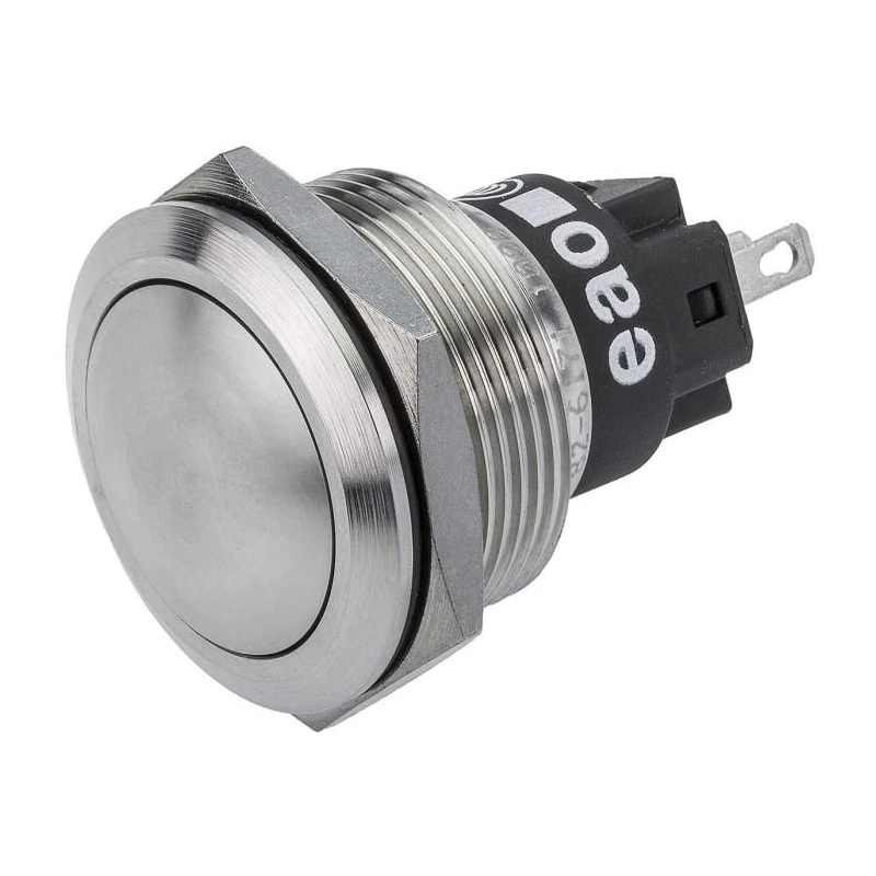 EAO 82 Series Push Button Switch Momentary Panel Mount 22.3 mm Cutout SPDT IP65 IP67 240 V dc 240 V ac 82-6171.1000