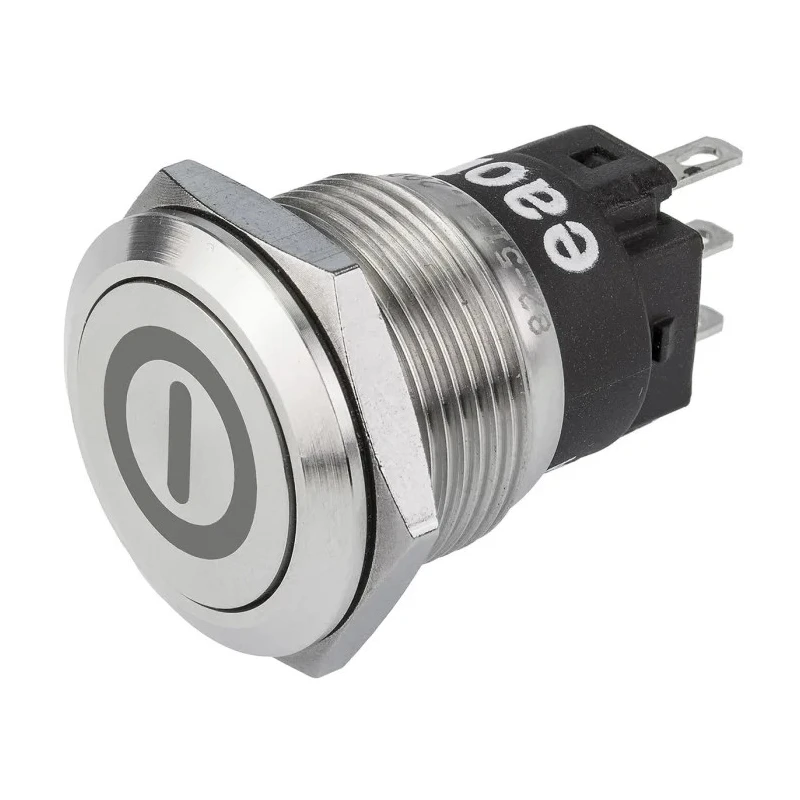 EAO 82 Series Push Button Switch Momentary Panel Mount 19 mm Cutout SPDT IP65 IP67 240 V dc 240 V ac 82-5151.1000.B001